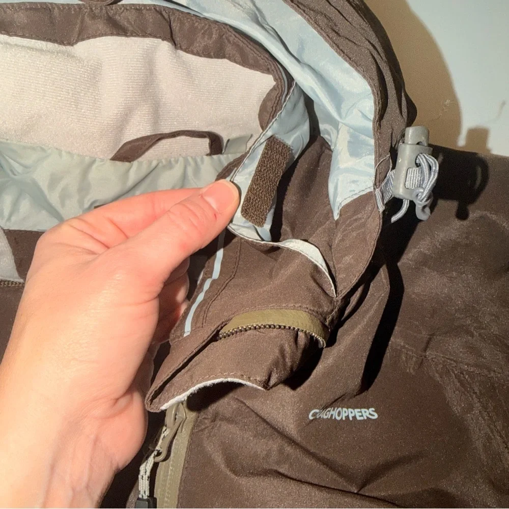 Craghoppers Waterproof Hooded Rain Jacket Brown Hiking Packable Sz S - Picture 9 of 16